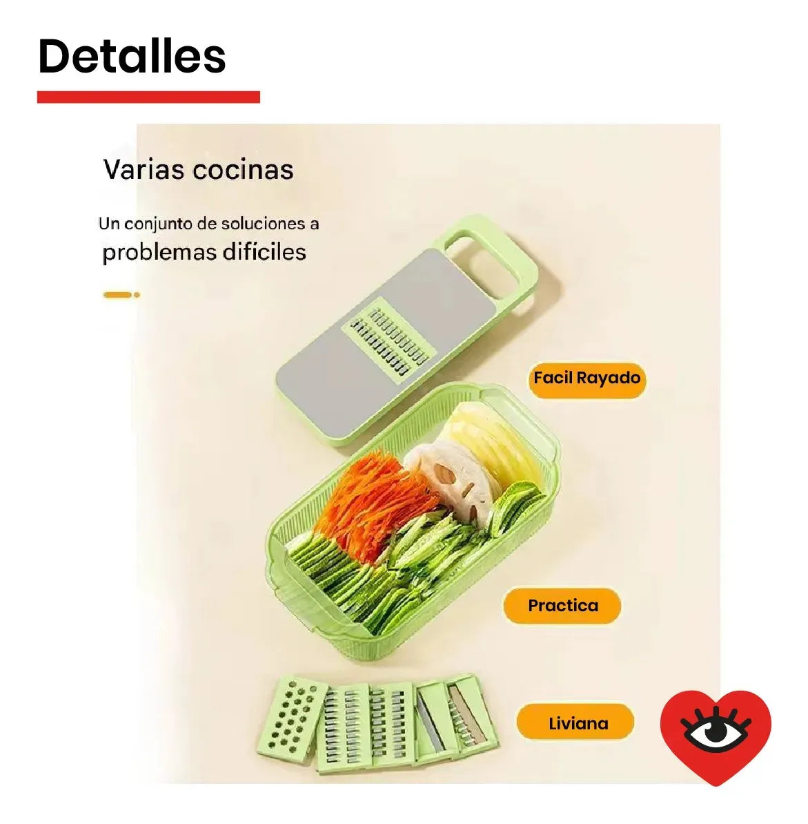 Mandolina Cortadora Multifunción 8 en 1 para Verduras