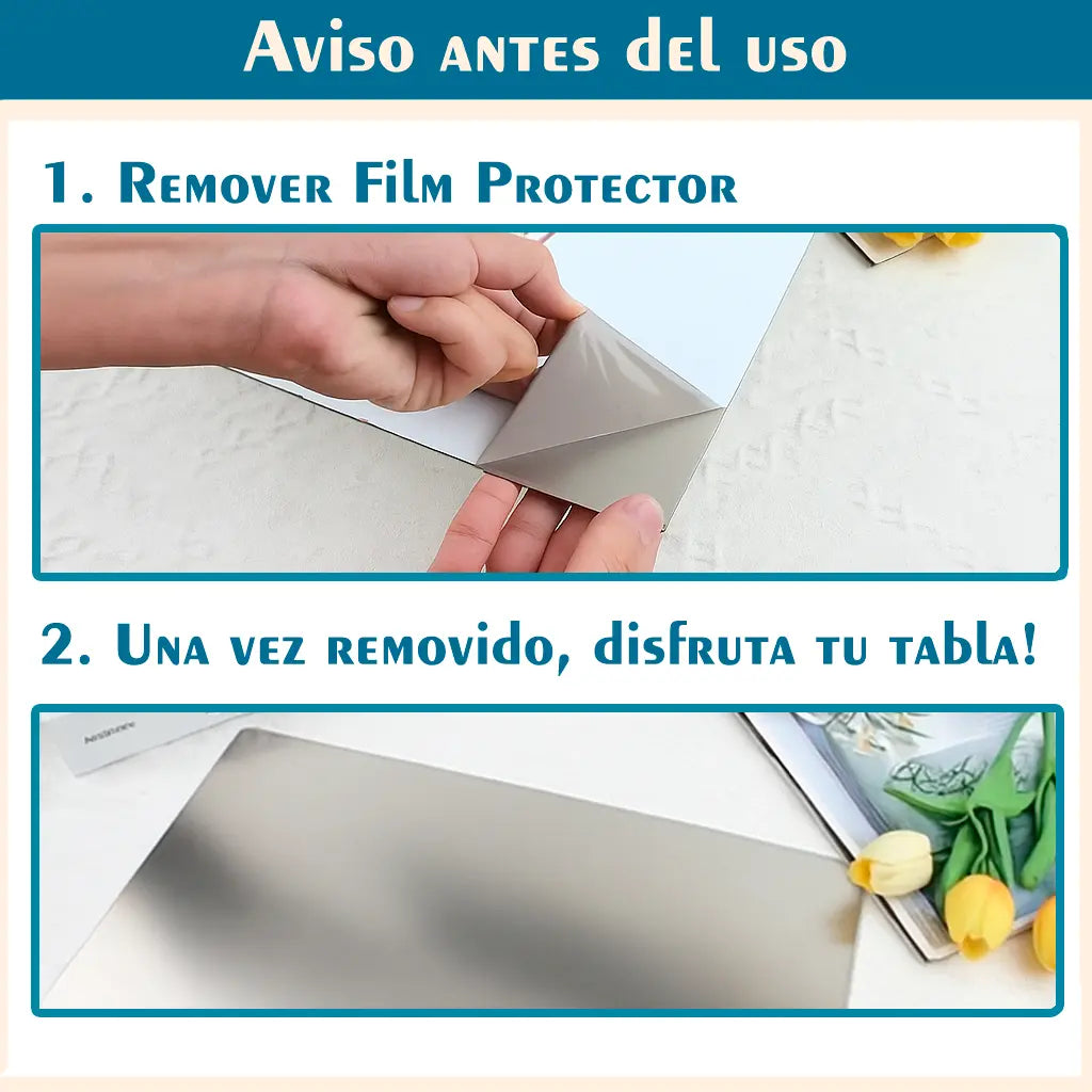 Tabla de Corte de Acero Inoxidable Premium Antibacteriana